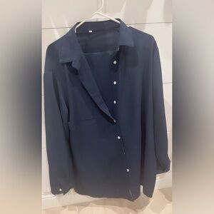 Navy Button-Up Shirt with pant, co-ord set